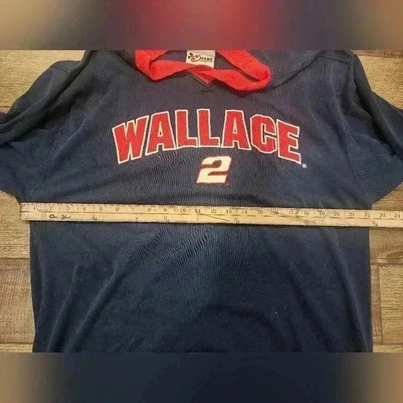Chase Authentics Sweatshirt Men's Size L Navy Blue Vintage NASCAR Wallace #2 - Picture 5 of 6
